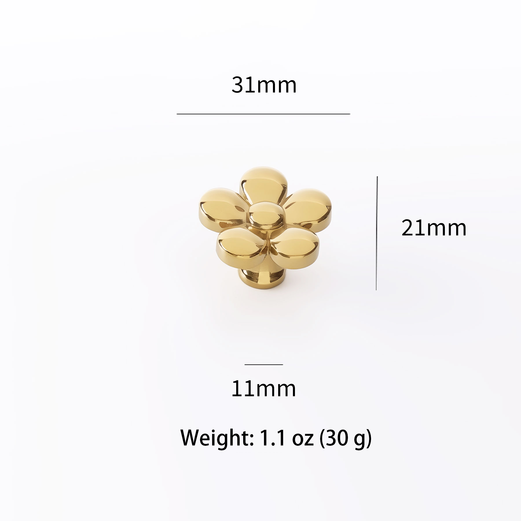 Flower brass drawer pull