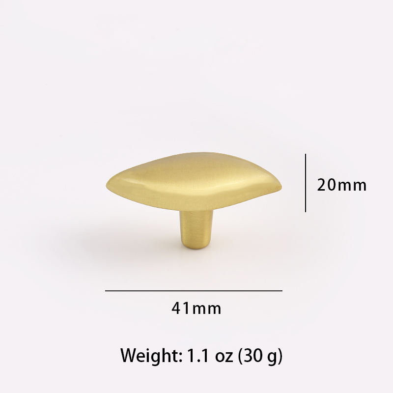 Leaf shaped brass drawer pull