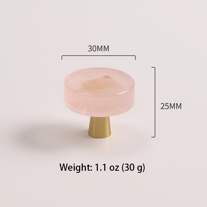 Pink crystal brass pull
