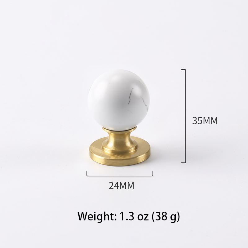White turquoise brass knob