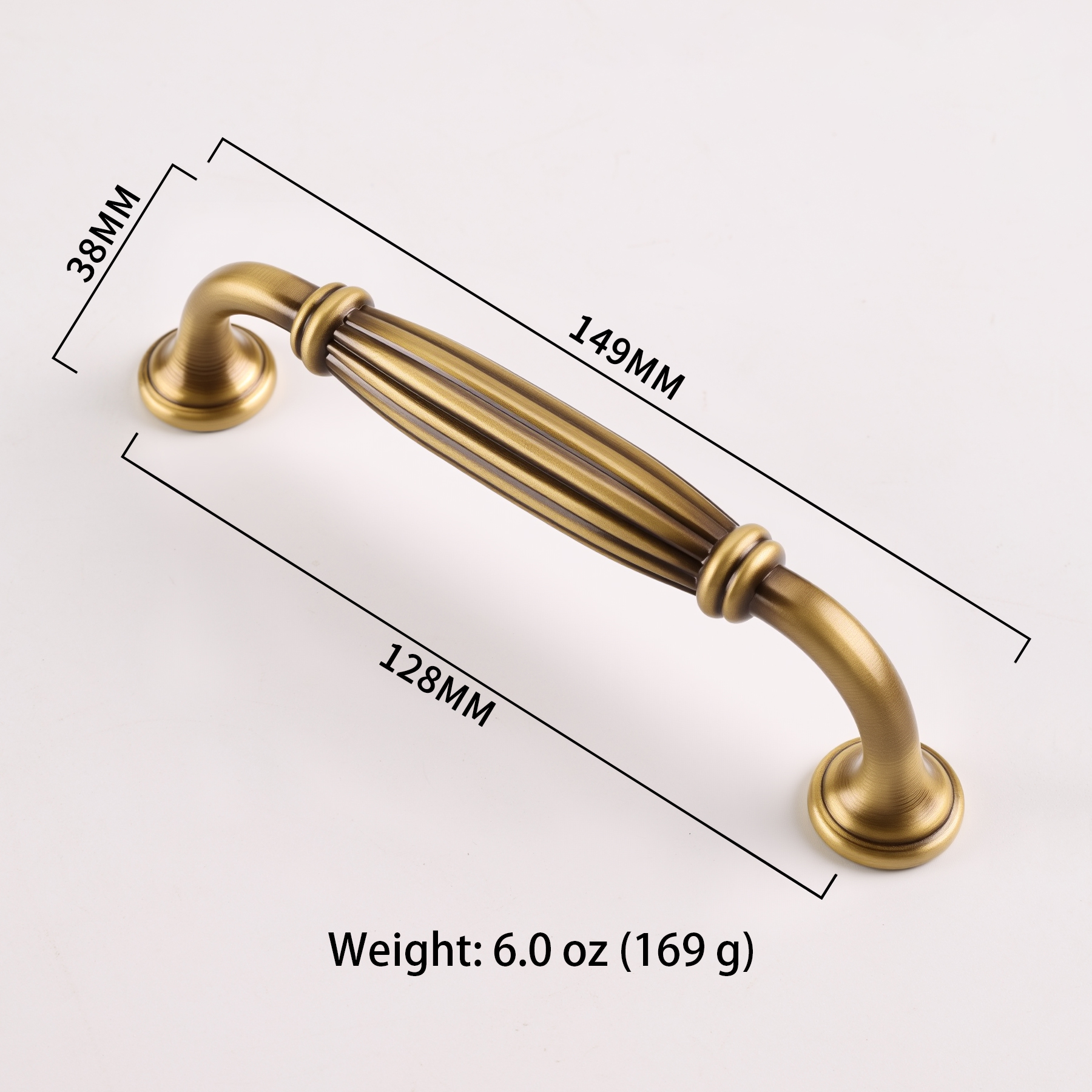 Antique American two-hole brass pull