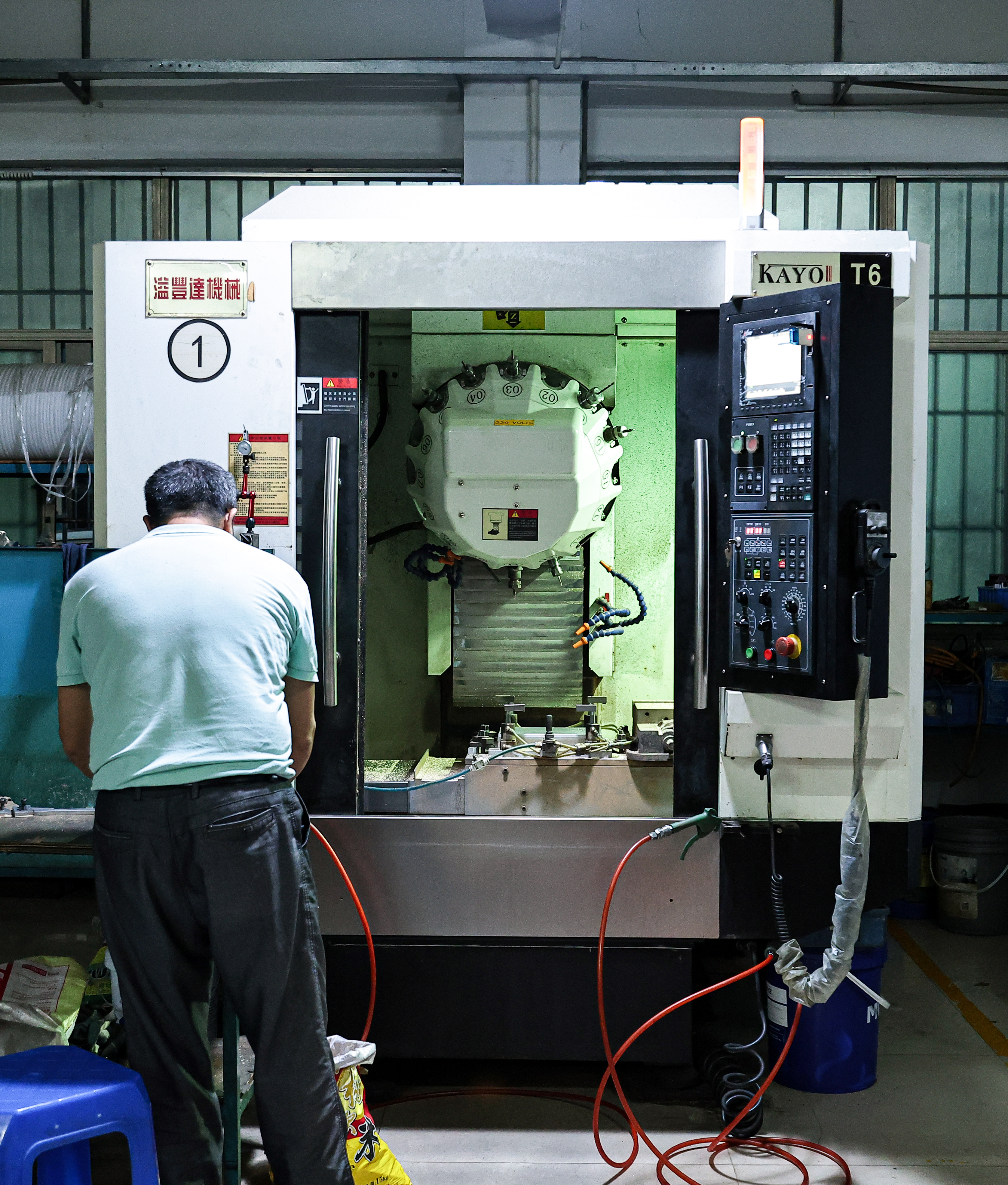 Manufacturing machine in use